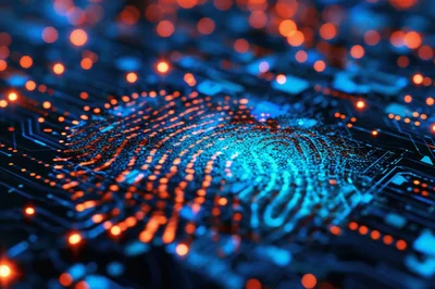 Digital Fingerprint Biometric Security Concept