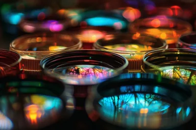 Macro View Of Colorful Camera Lens Filters