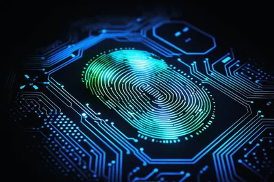 Digital Fingerprint Biometric Security Concept