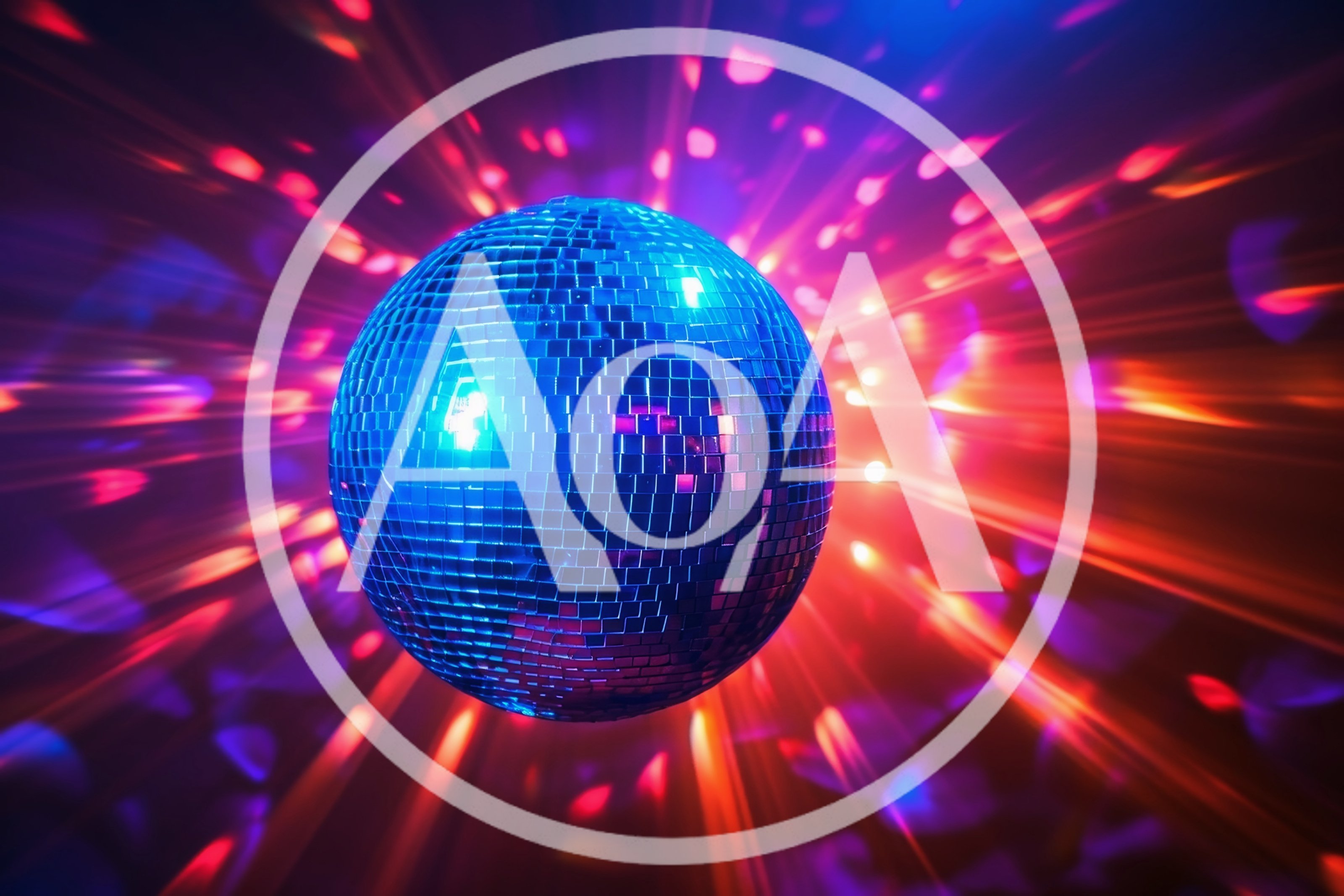 Rotating Disco Ball With Vibrant Light Flares