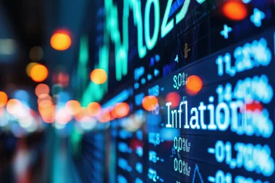 Digital Financial Market Display Showing Inflation Data