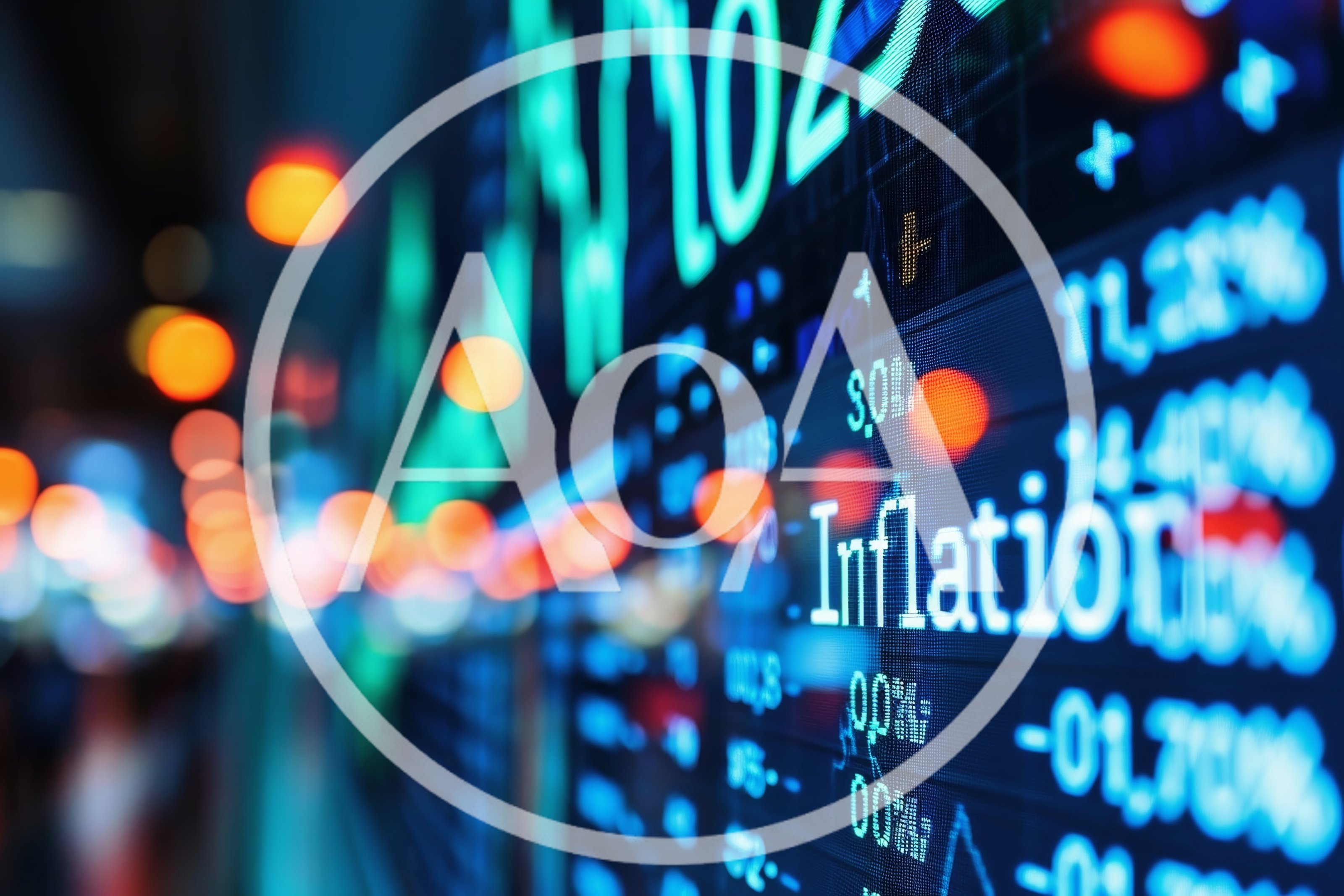 Digital Financial Market Display Showing Inflation Data