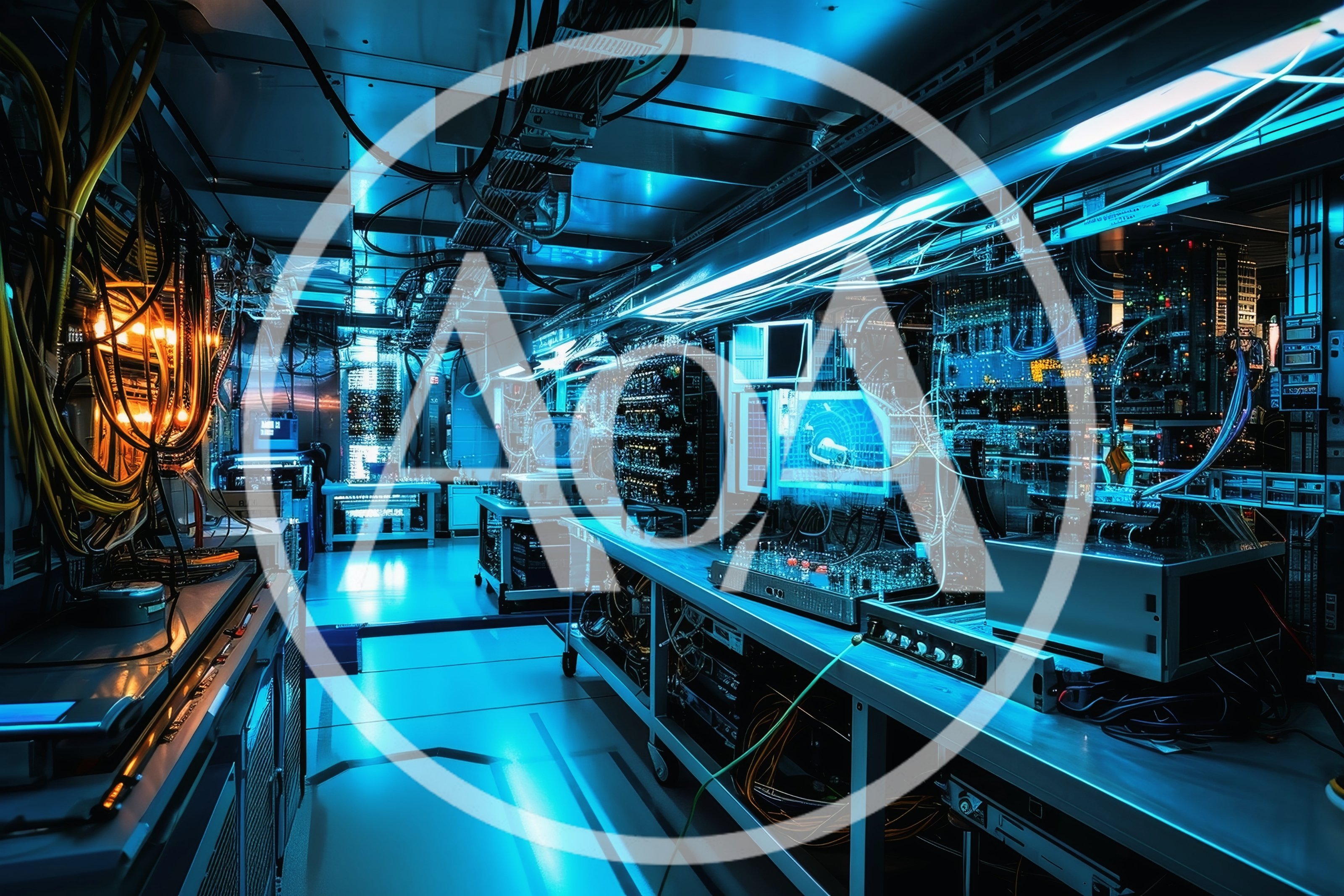 Futuristic Server Room With Complex Electronic Equipment