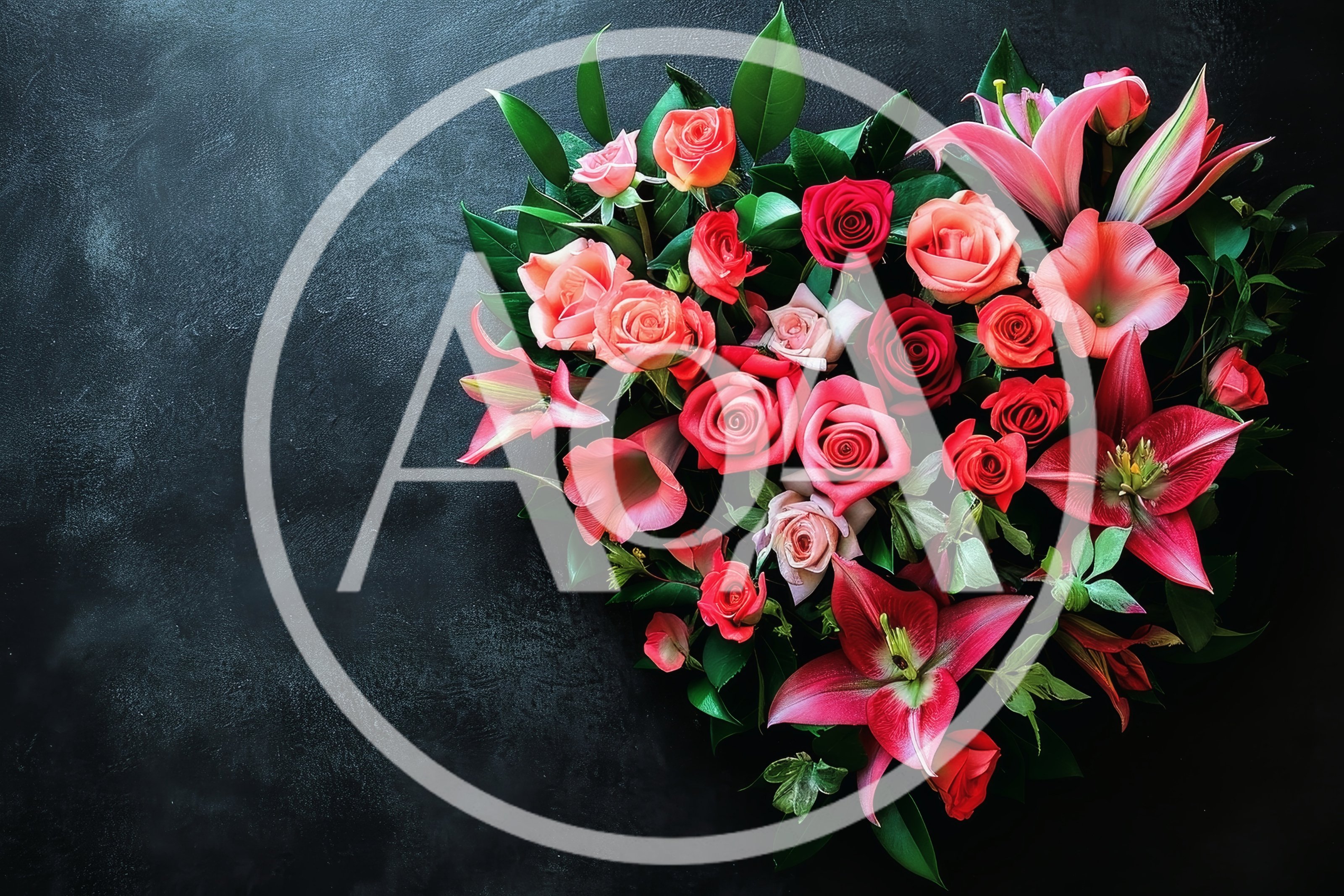 Heart Shaped Bouquet Of Roses And Lilies