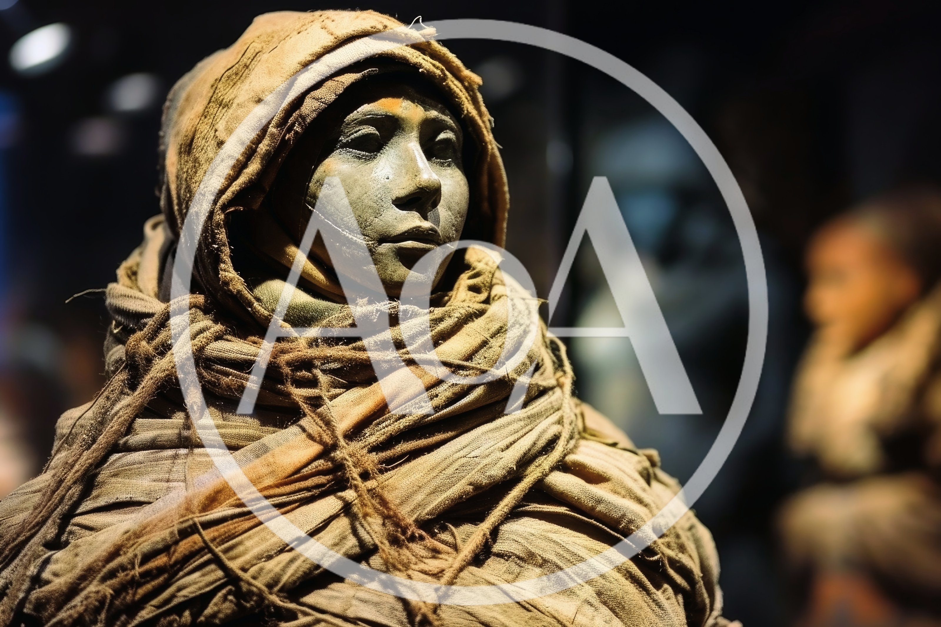 Ancient Egyptian Mummy Display In Museum Exhibit