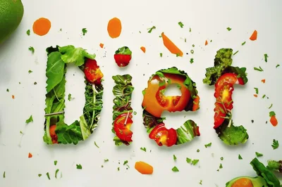 Diet Word Formed From Fresh Vegetables And Greens