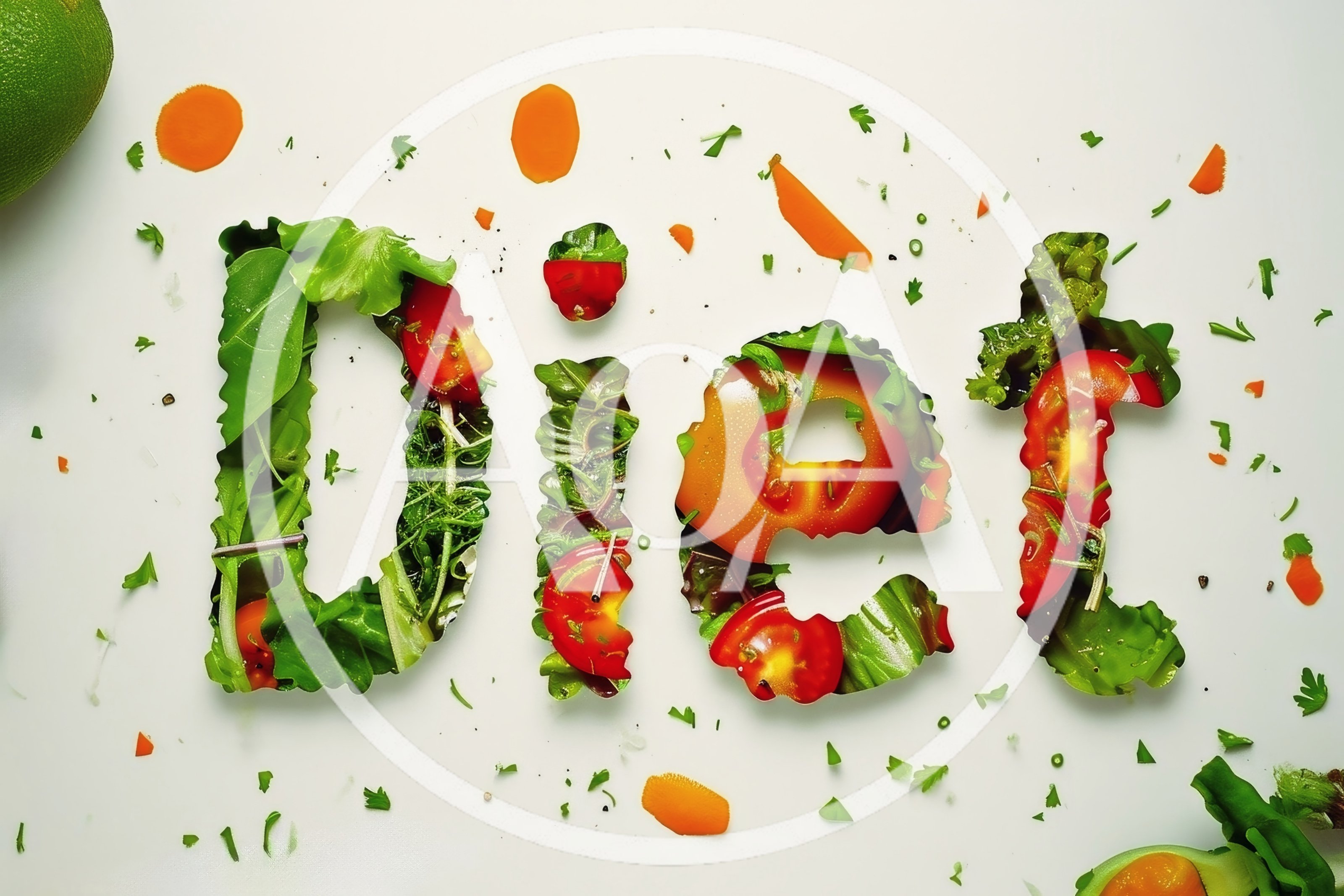 Diet Word Formed From Fresh Vegetables And Greens