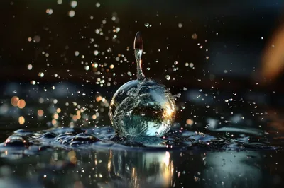 Bullet Impacting Water Sphere With High Speed Splash