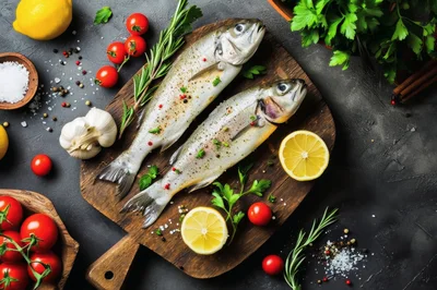 Fresh Raw Fish Prepared With Lemon And Herbs