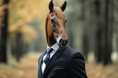 Anthropomorphic Horse Wearing A Formal Business Suit