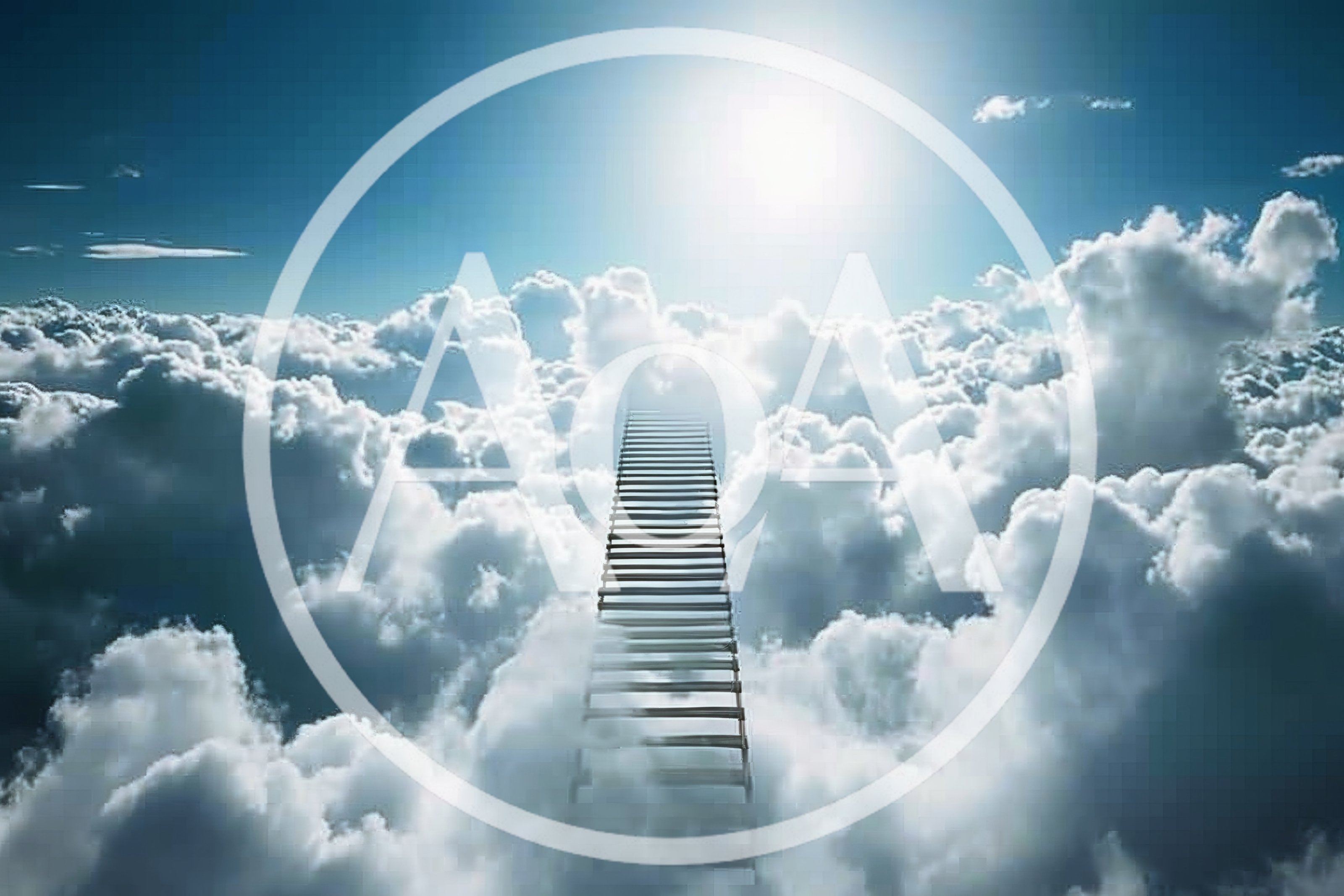 Stairway To Heaven Leading Into Bright Sunlit Clouds