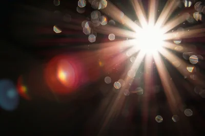 Abstract Lens Flare With Bokeh Light Particles