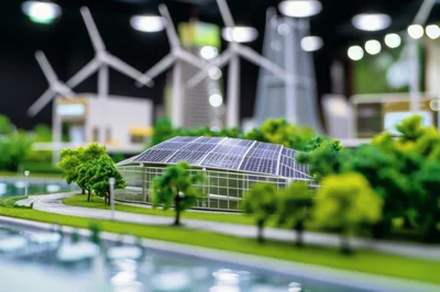 Miniature Model Of Sustainable Green Energy City