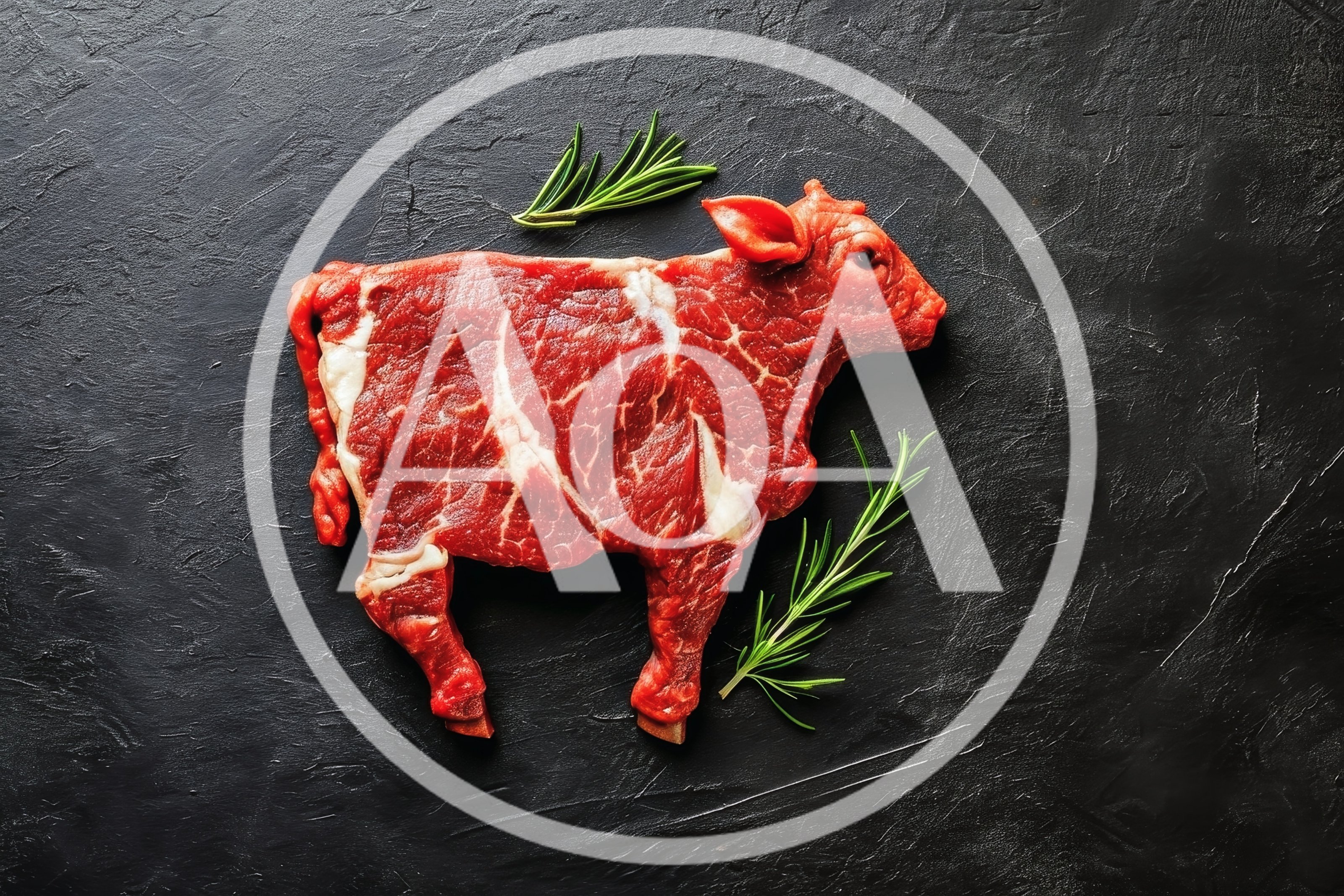 Raw Beef Steak Shaped Like A Cow