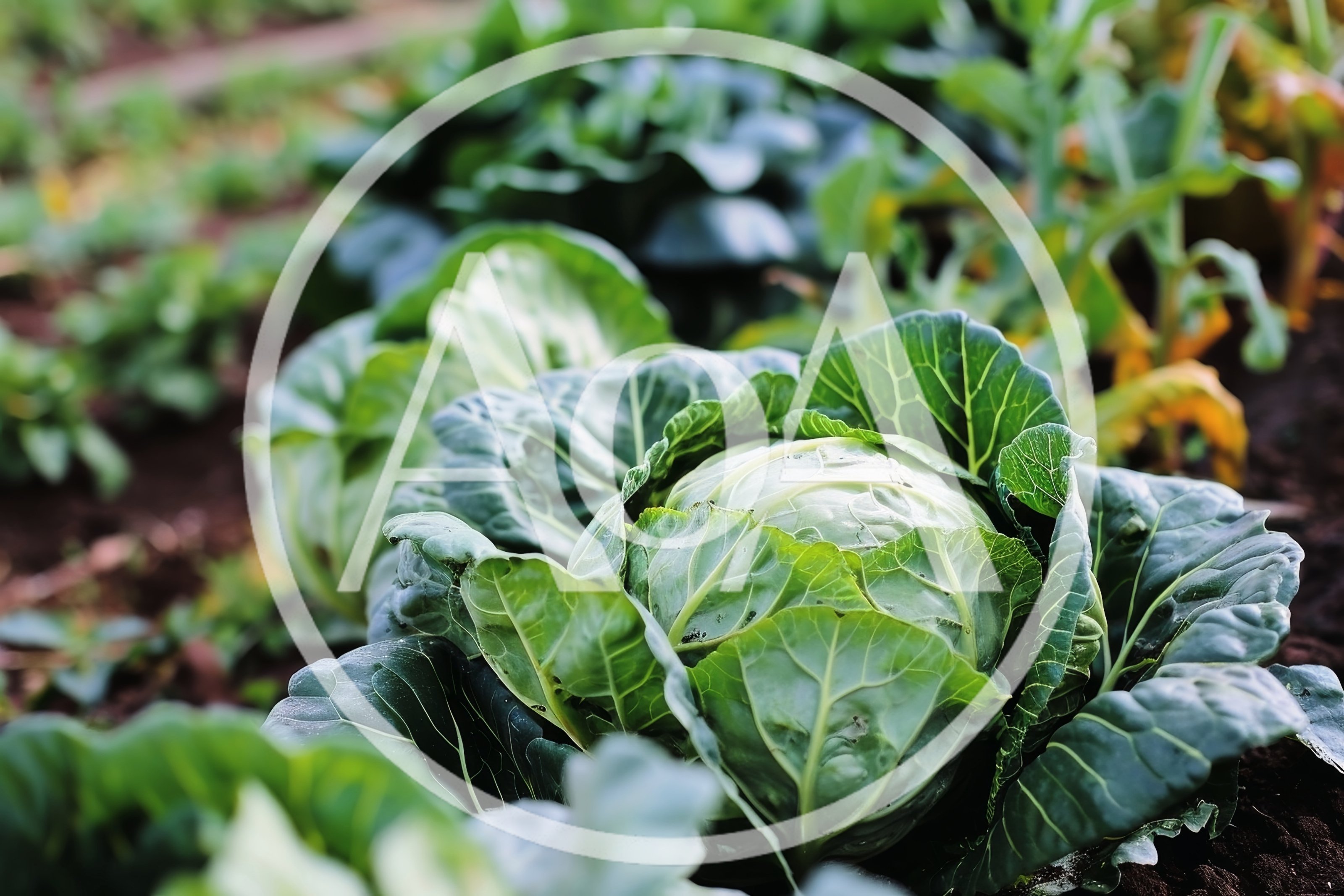 Fresh Green Cabbage Growing In A Garden