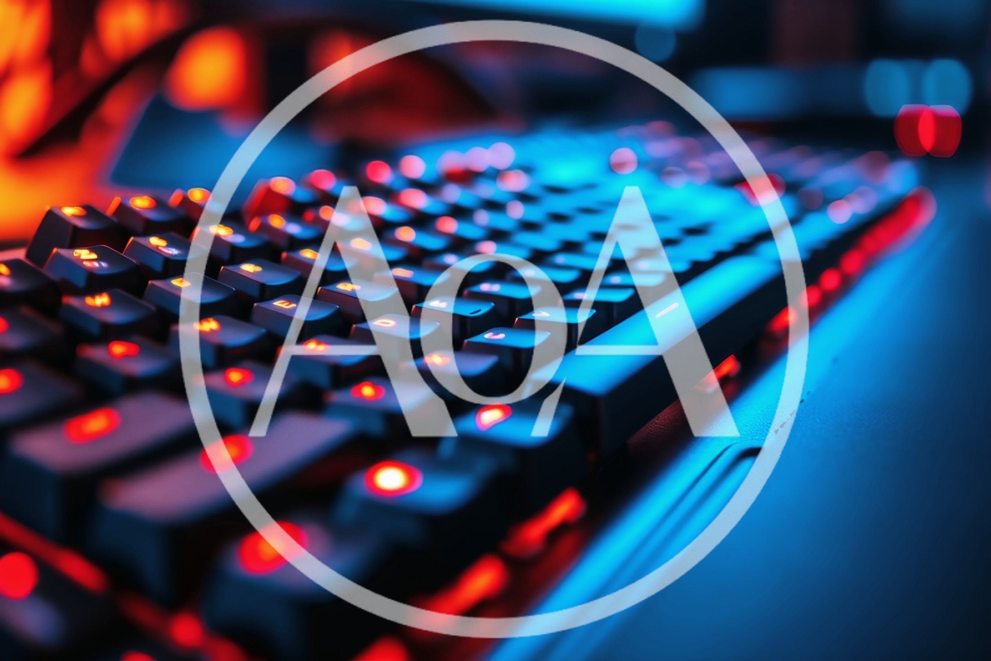 Close Up Of A Gaming Keyboard With RGB Lighting