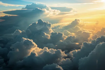 Aerial View Of Dramatic Clouds At Sunset
