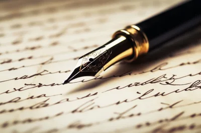 Fountain Pen Resting On Handwritten Vintage Letter