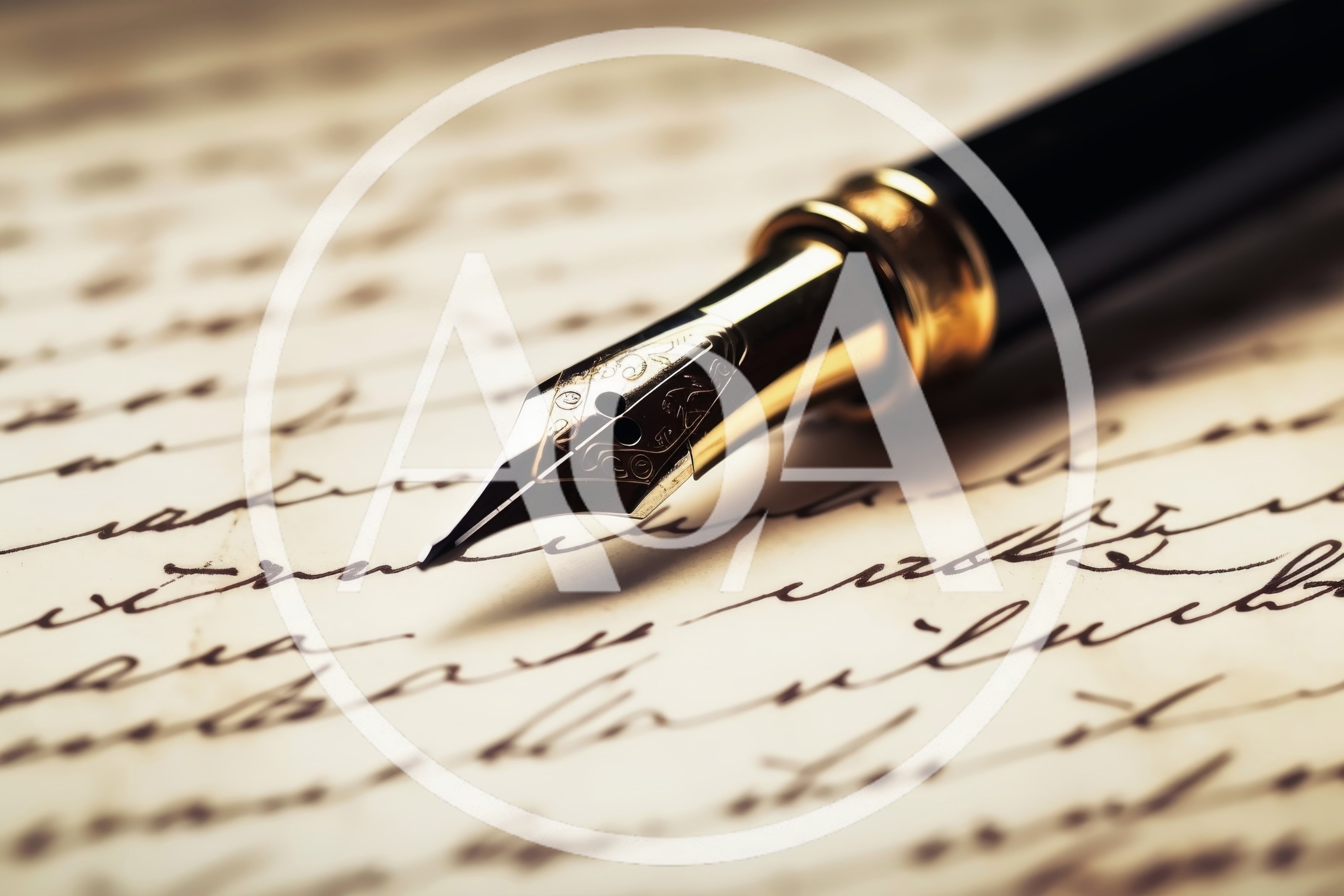 Fountain Pen Resting On Handwritten Vintage Letter