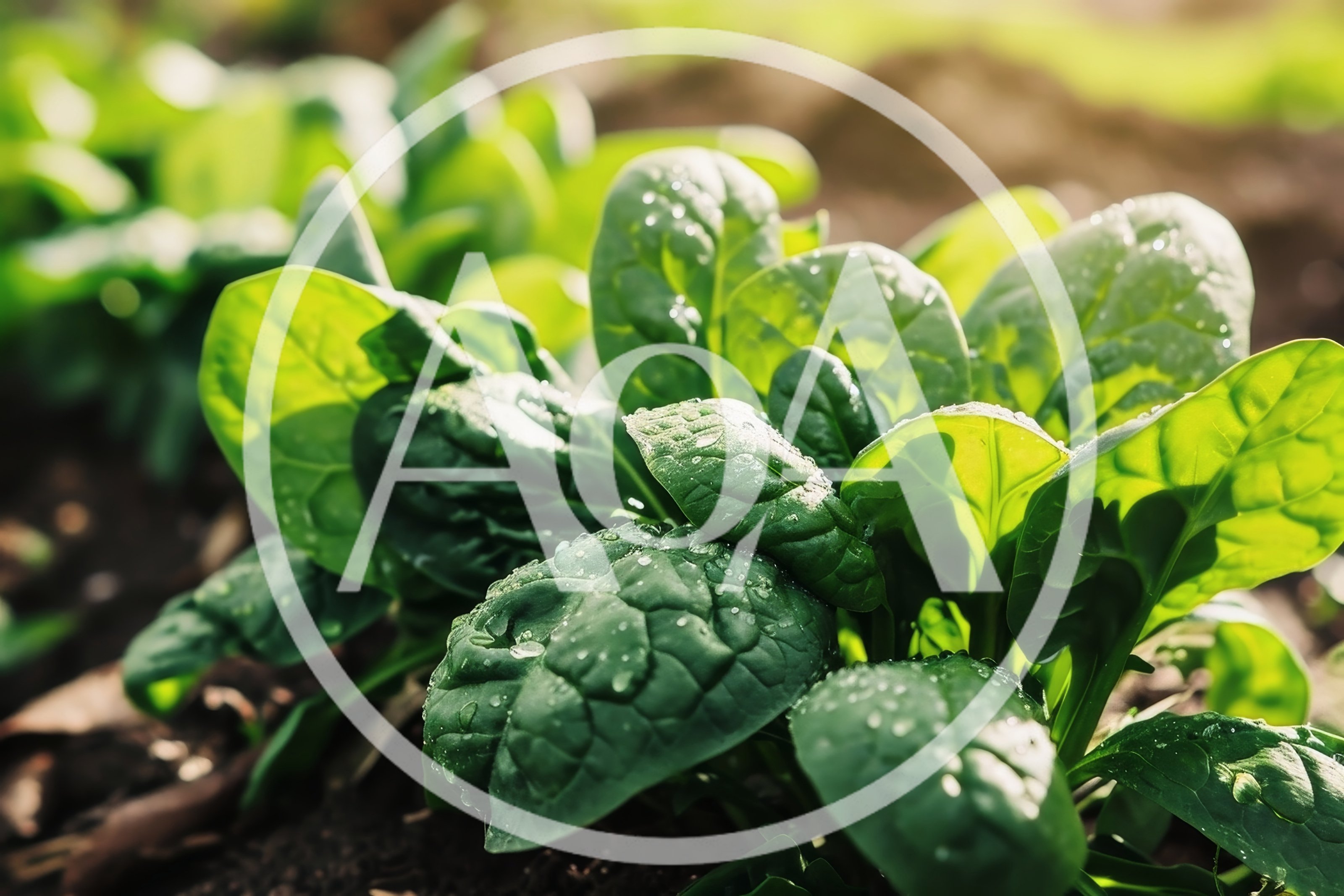 Fresh Green Spinach Leaves Growing In Garden Soil