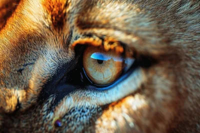 Extreme Close Up Of A Lion Eye