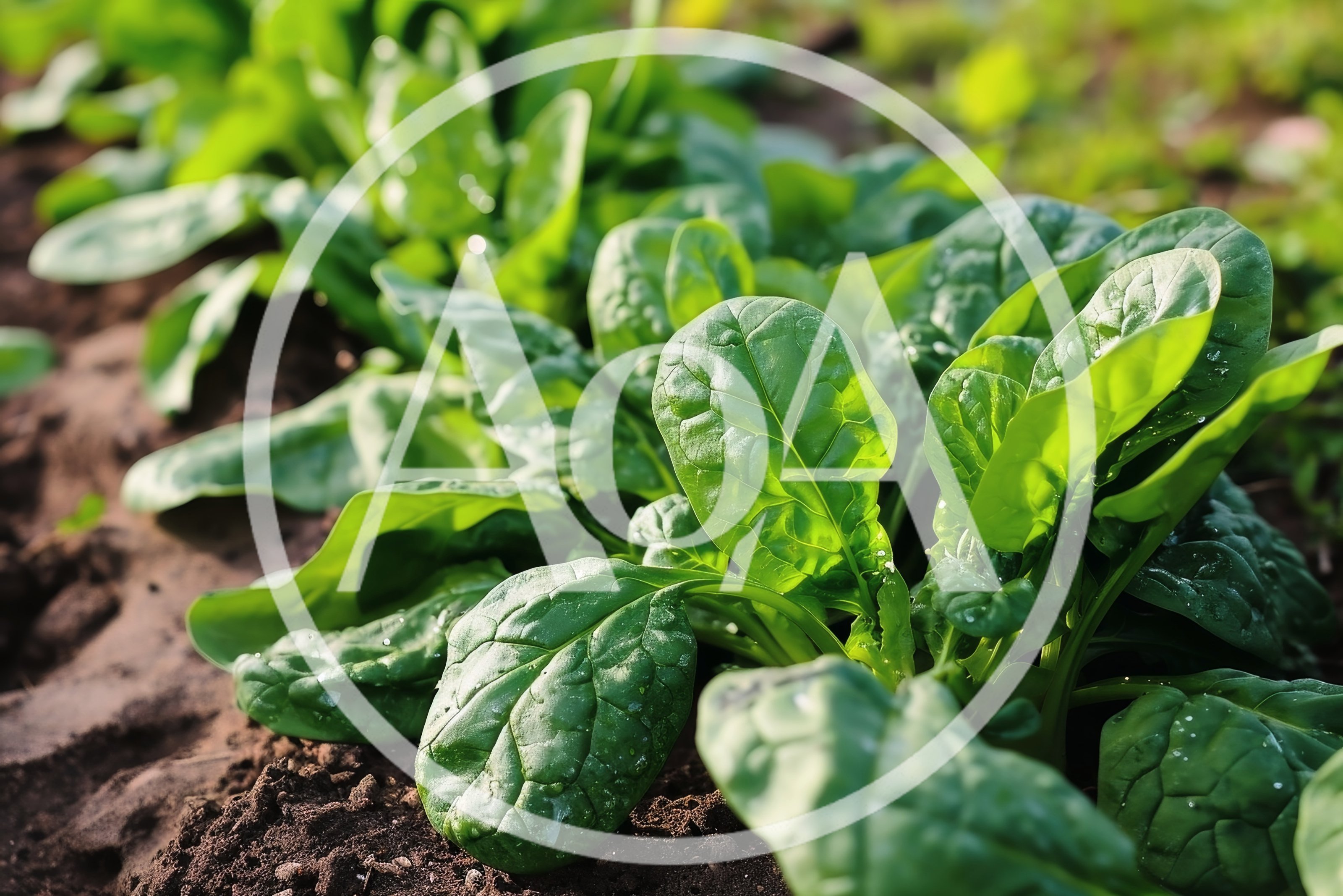 Fresh Green Spinach Growing In Garden Soil