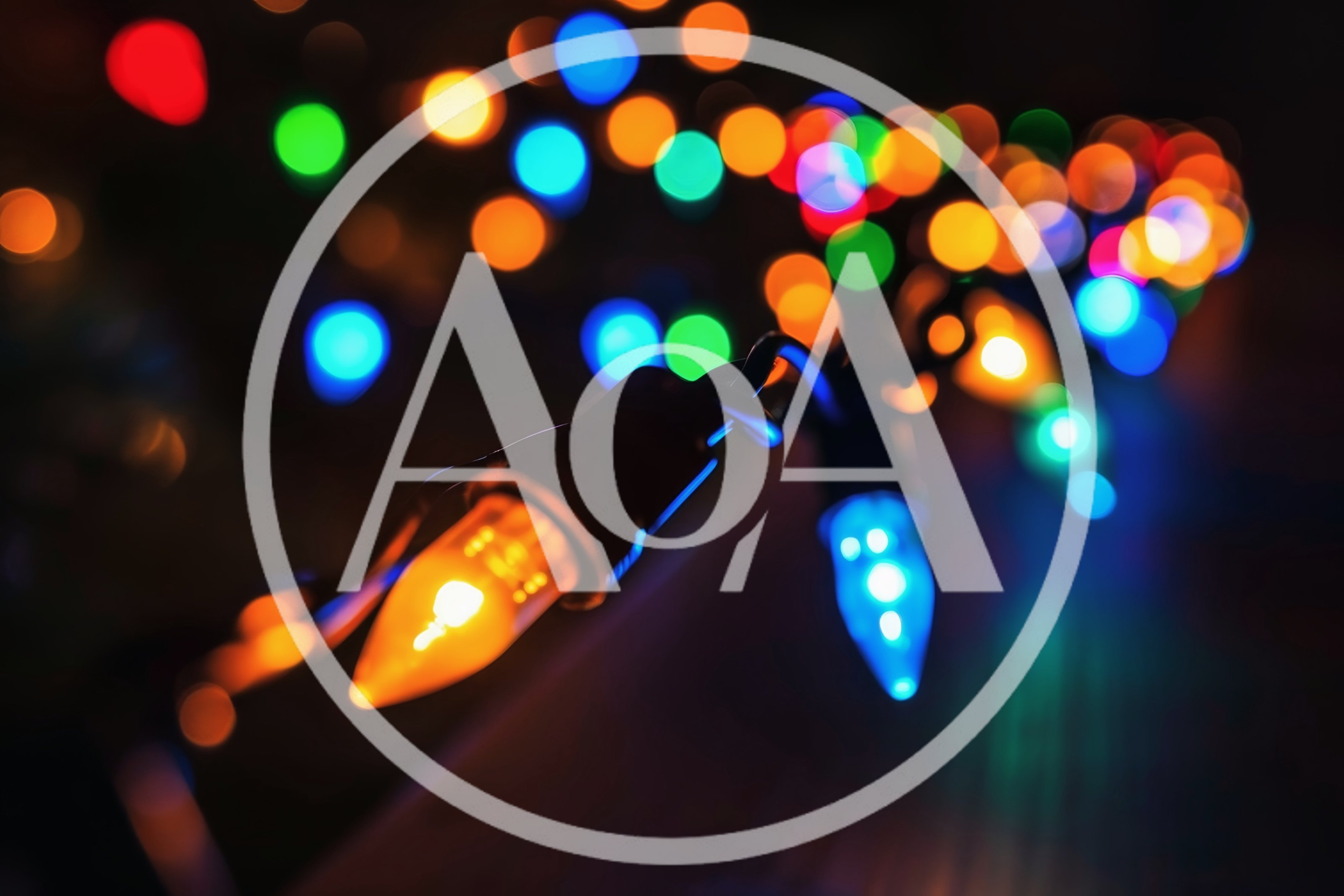 Close Up Of Glowing Christmas String Lights
