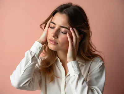 Young Woman Suffering From A Migraine Headache