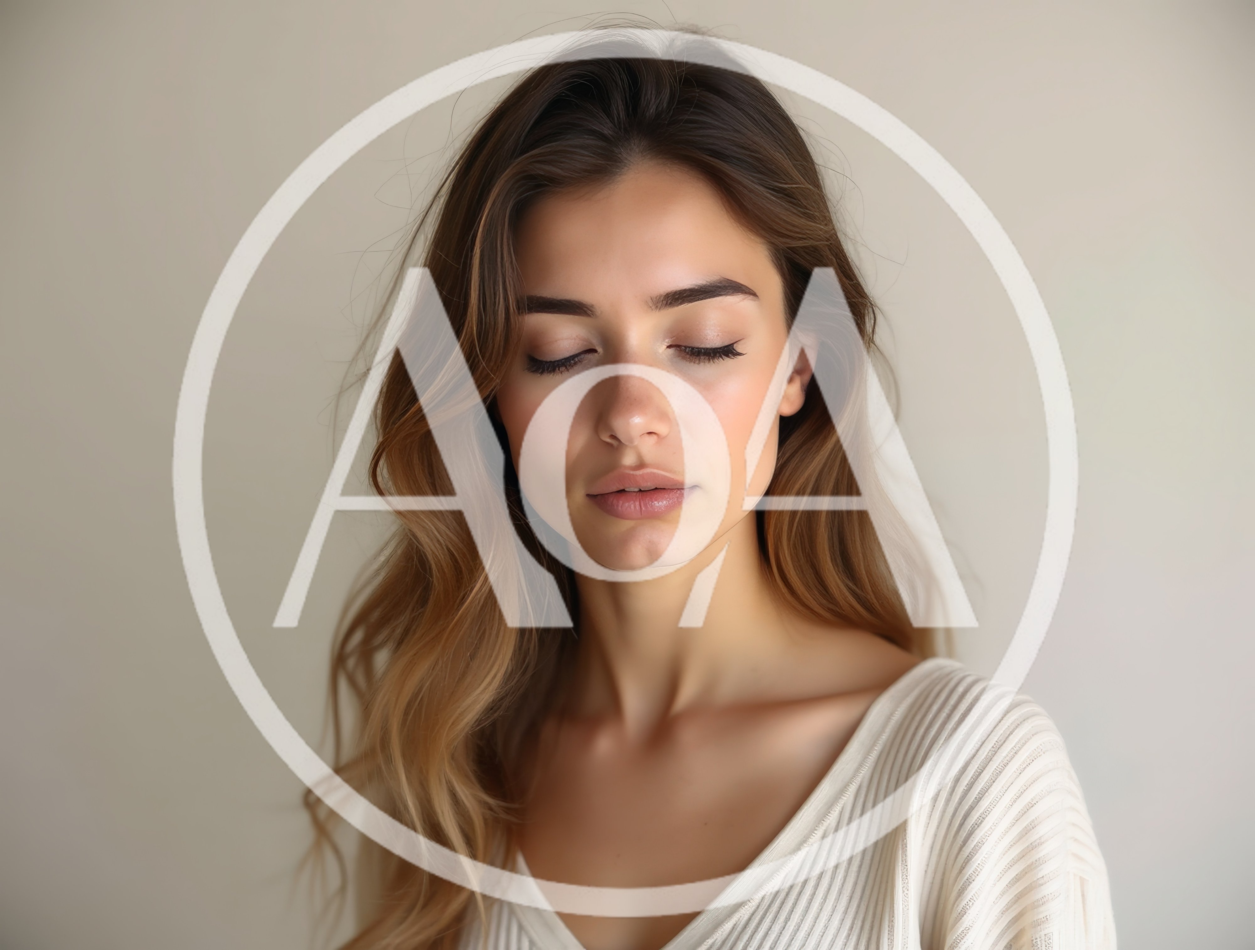 Portrait Of A Young Woman With Closed Eyes