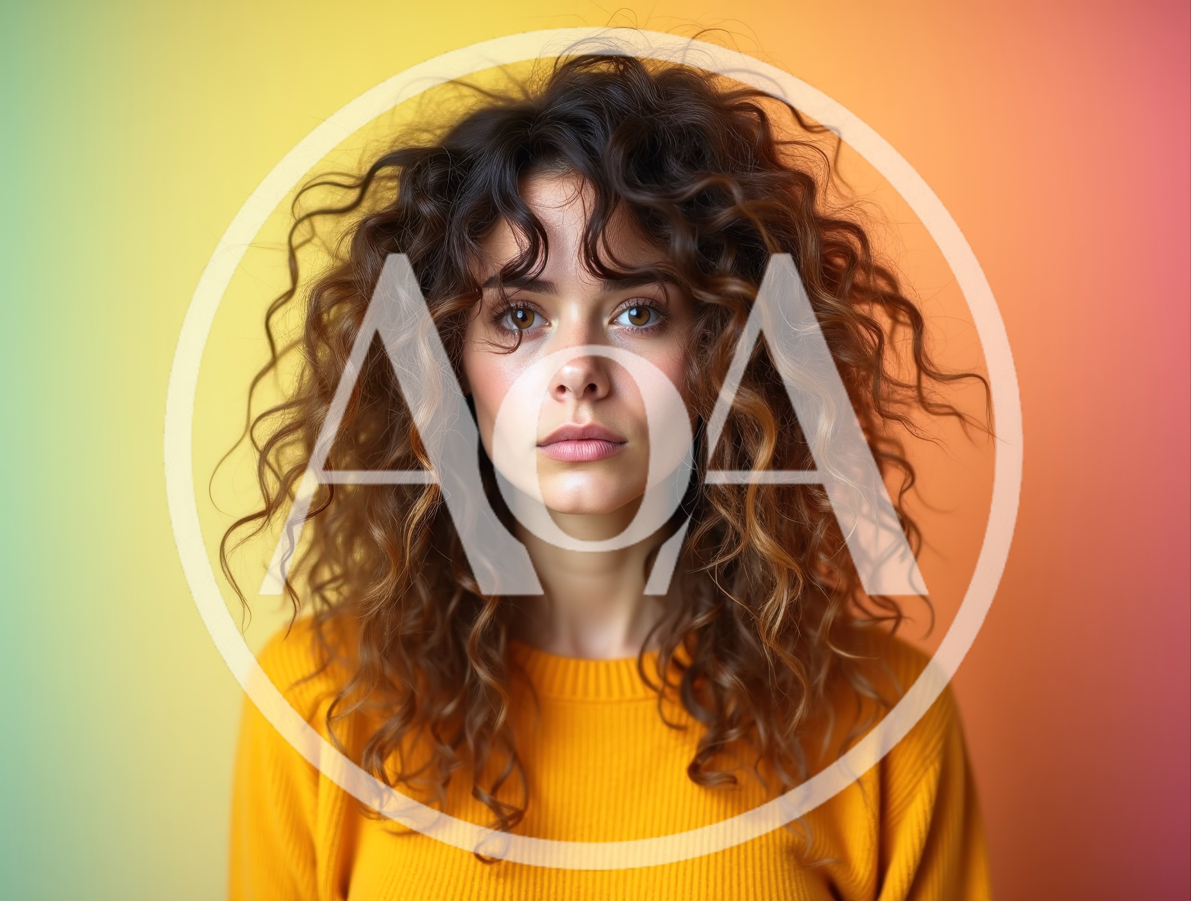 Portrait Of A Young Woman With Curly Hair