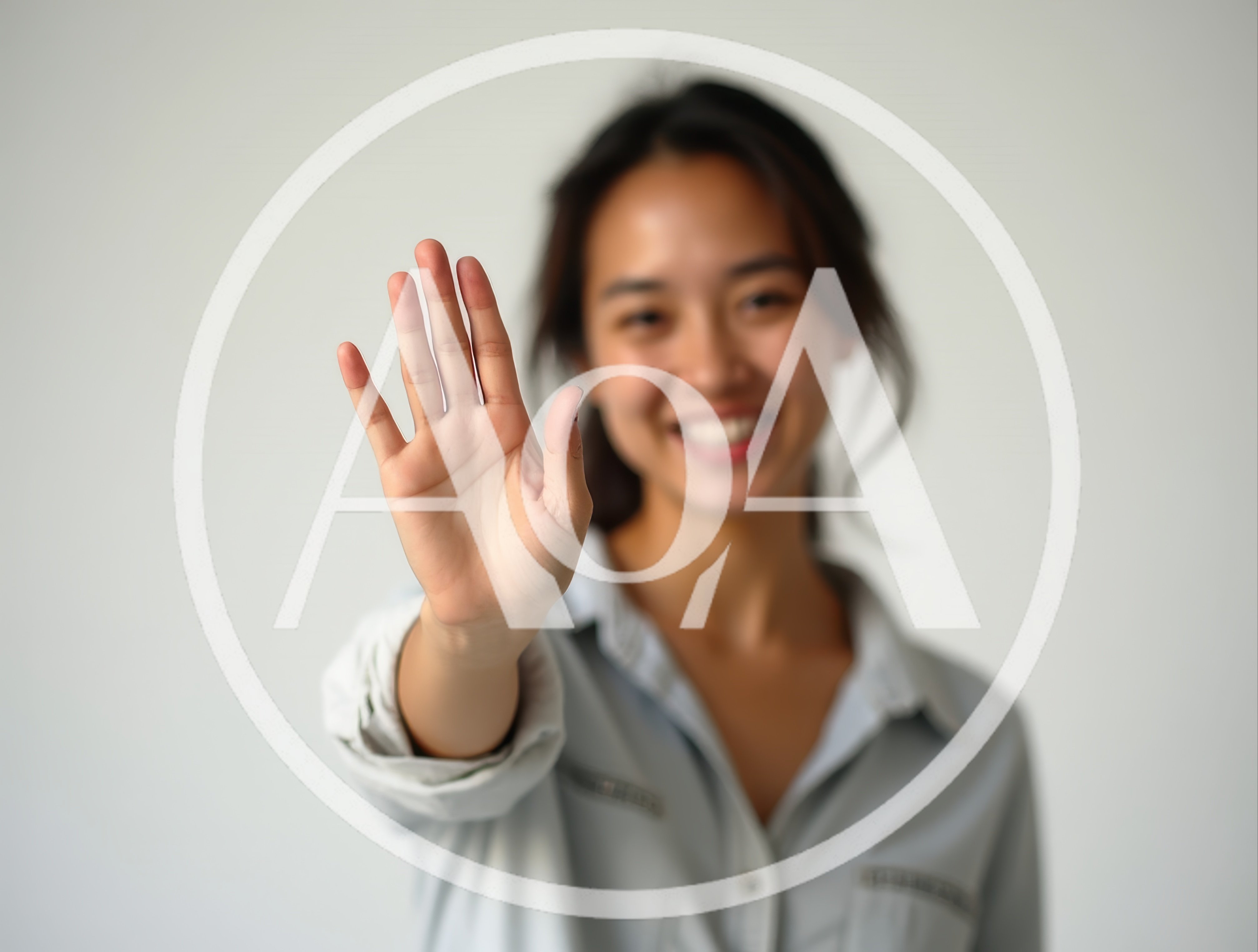 Young Asian Woman Holding Up Hand In Stop Gesture