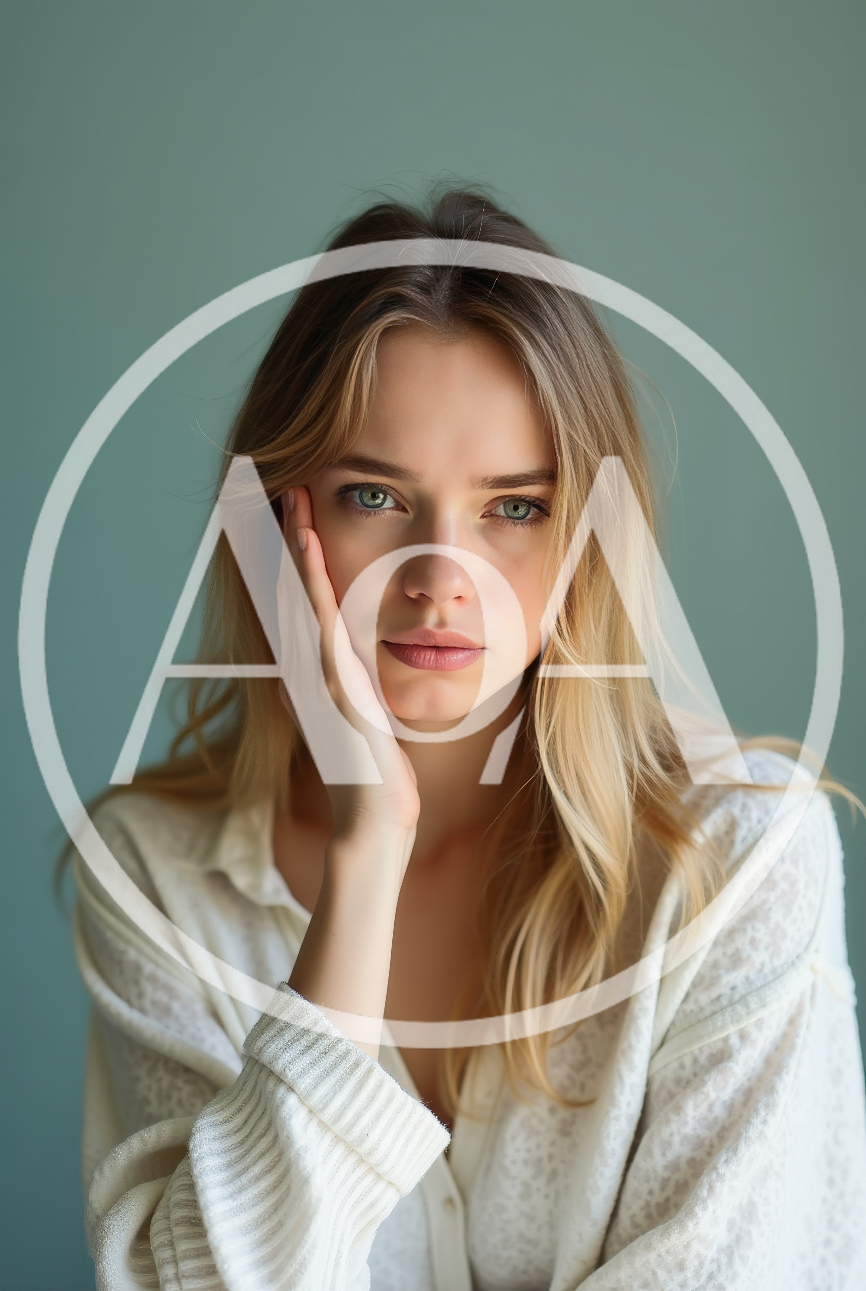 Portrait Of A Young Blonde Woman With Natural Makeup