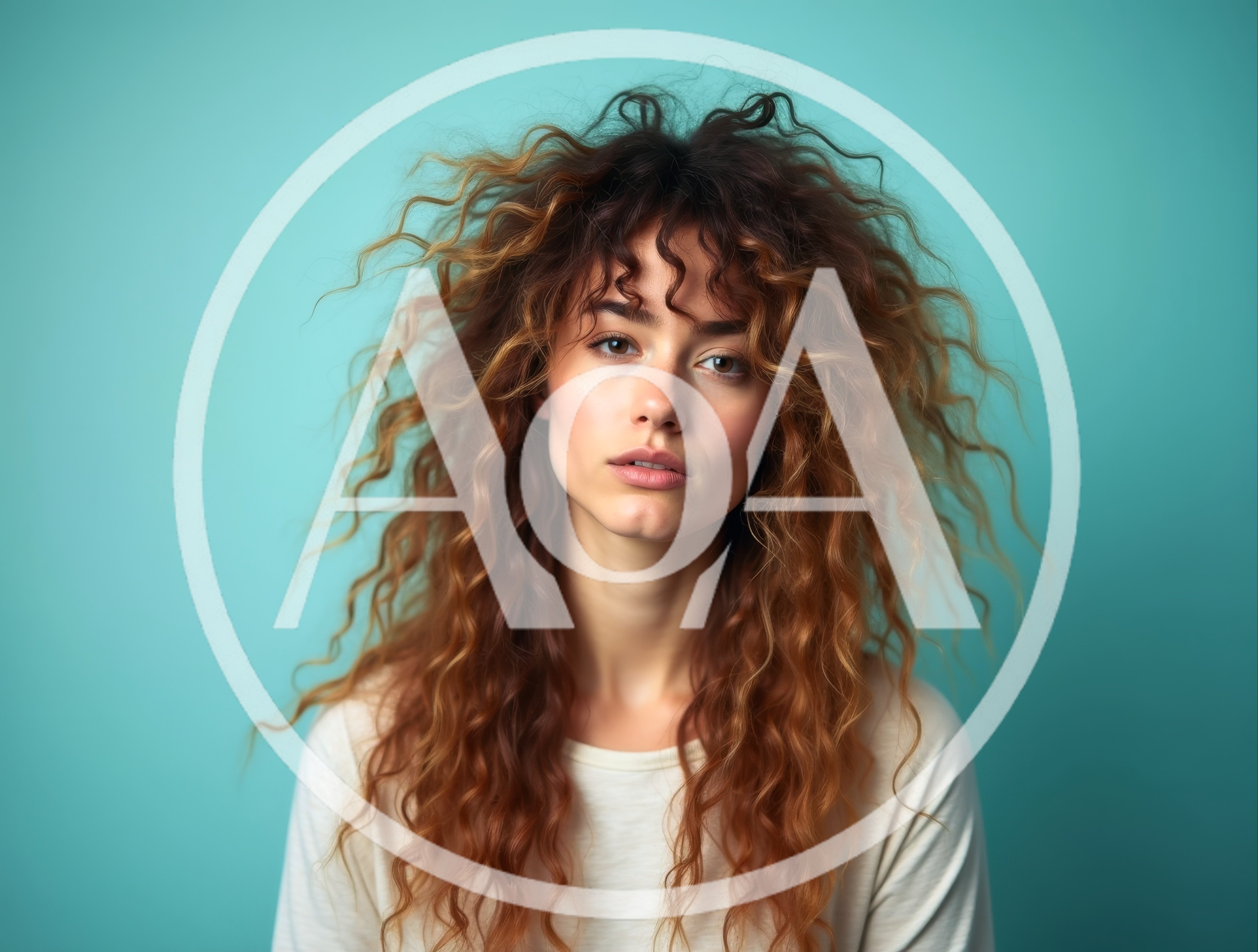 Portrait Of A Young Woman With Curly Red Hair