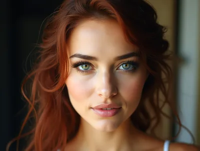 Portrait Of A Beautiful Woman With Red Hair