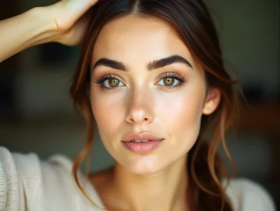 Portrait Of A Beautiful Young Woman With Natural Makeup