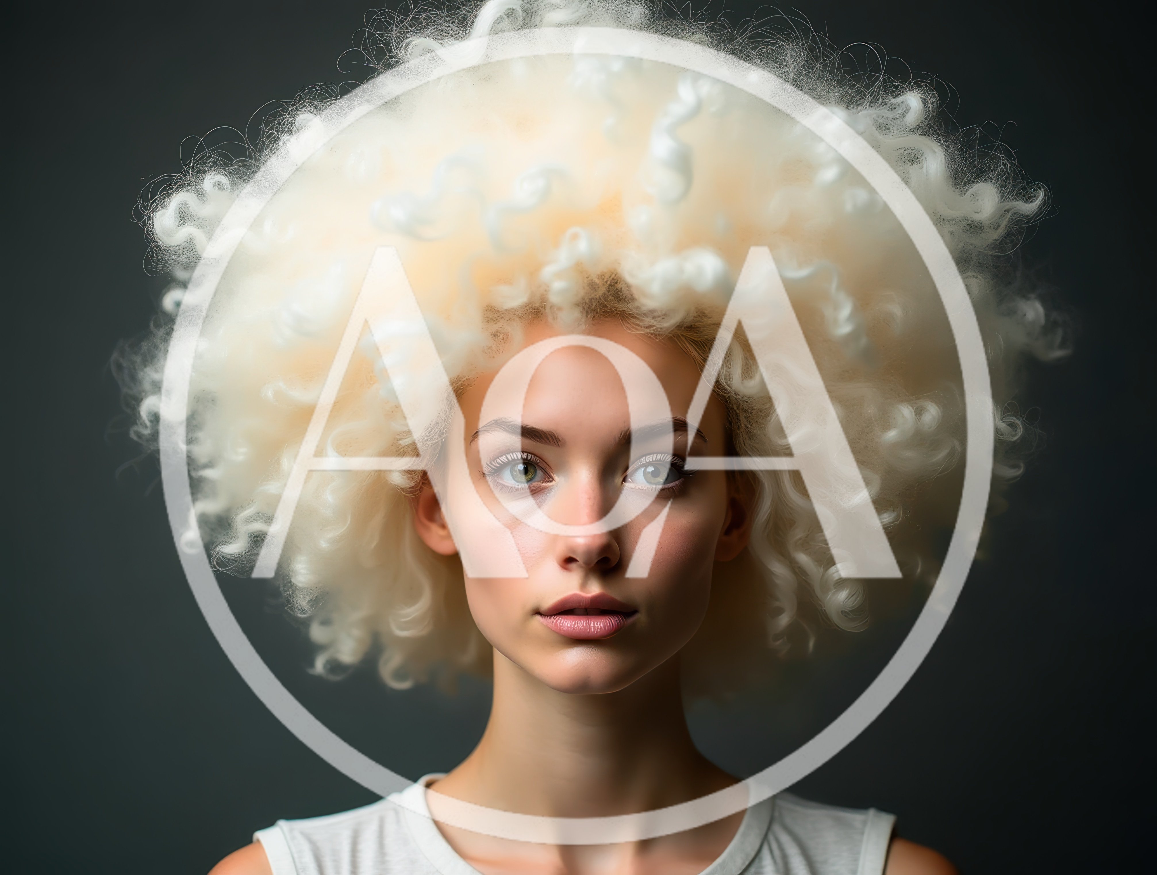Portrait Of A Young Woman With Voluminous Blonde Afro