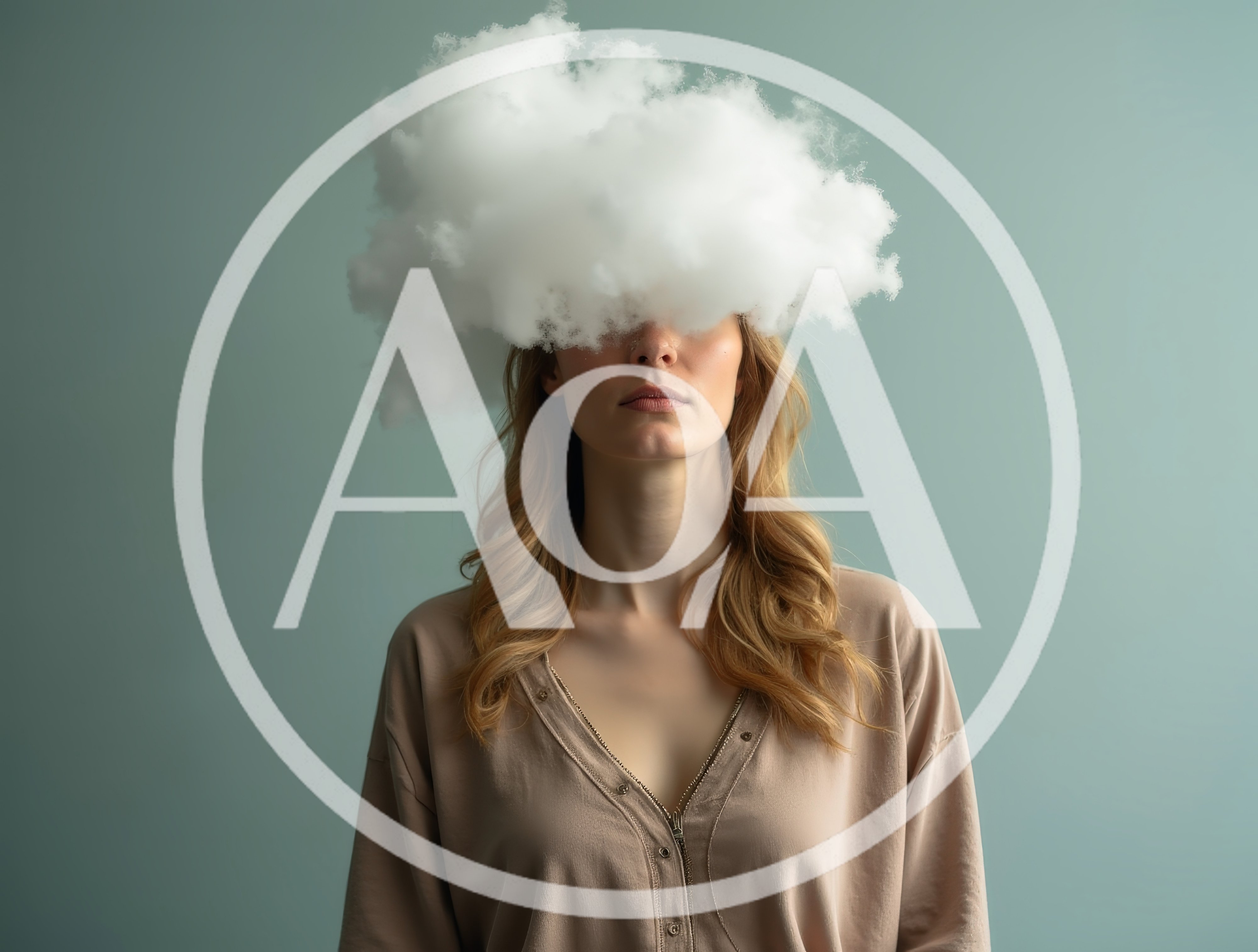 Woman With A Cloud Covering Her Eyes
