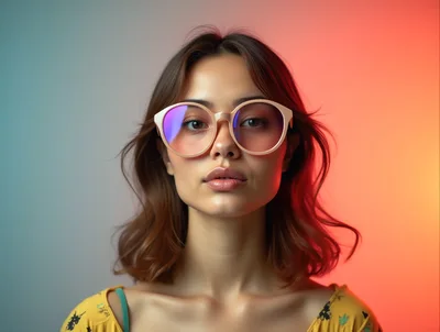 Portrait Of A Young Woman Wearing Stylish Glasses