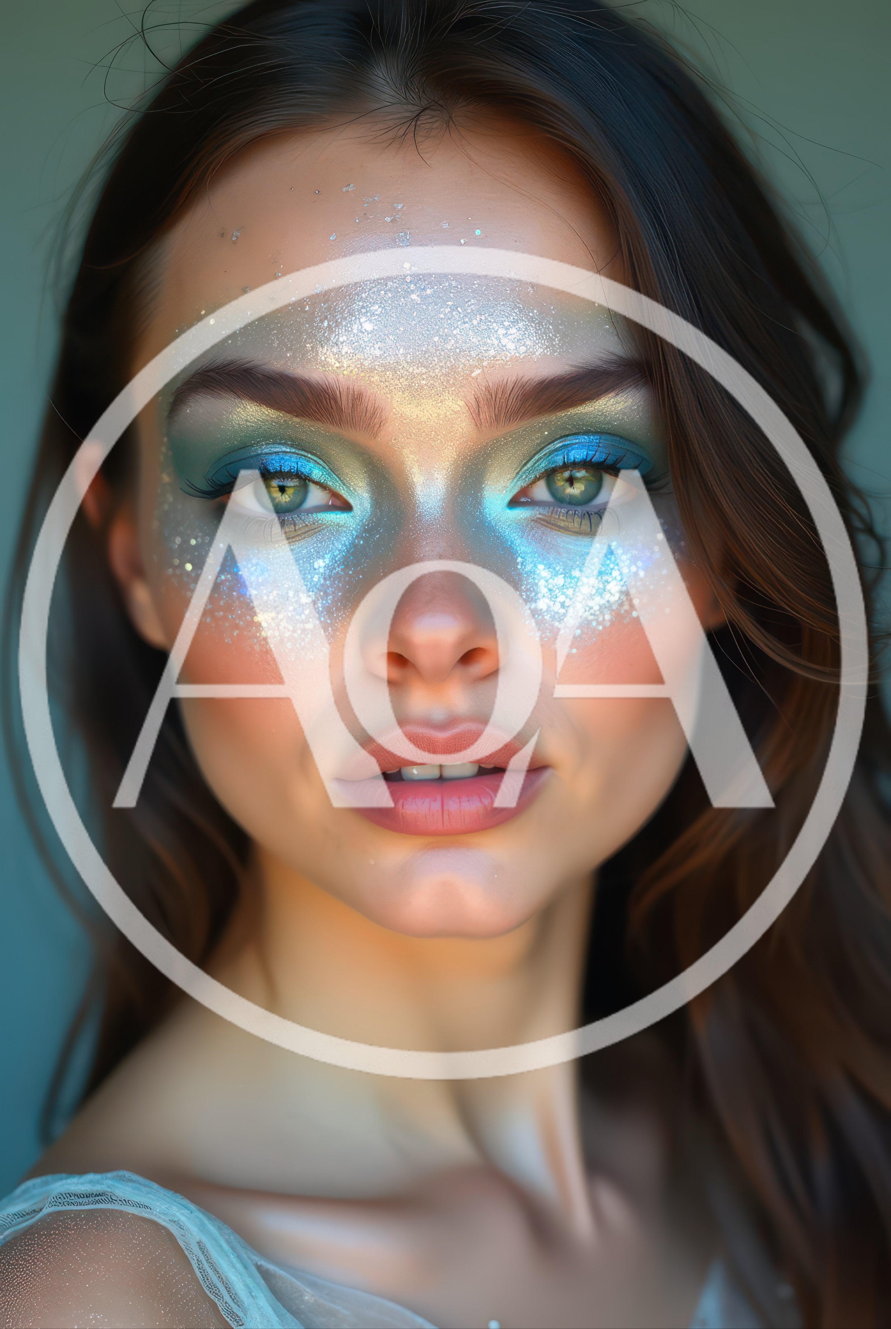 Portrait Of A Woman With Artistic Glitter Makeup