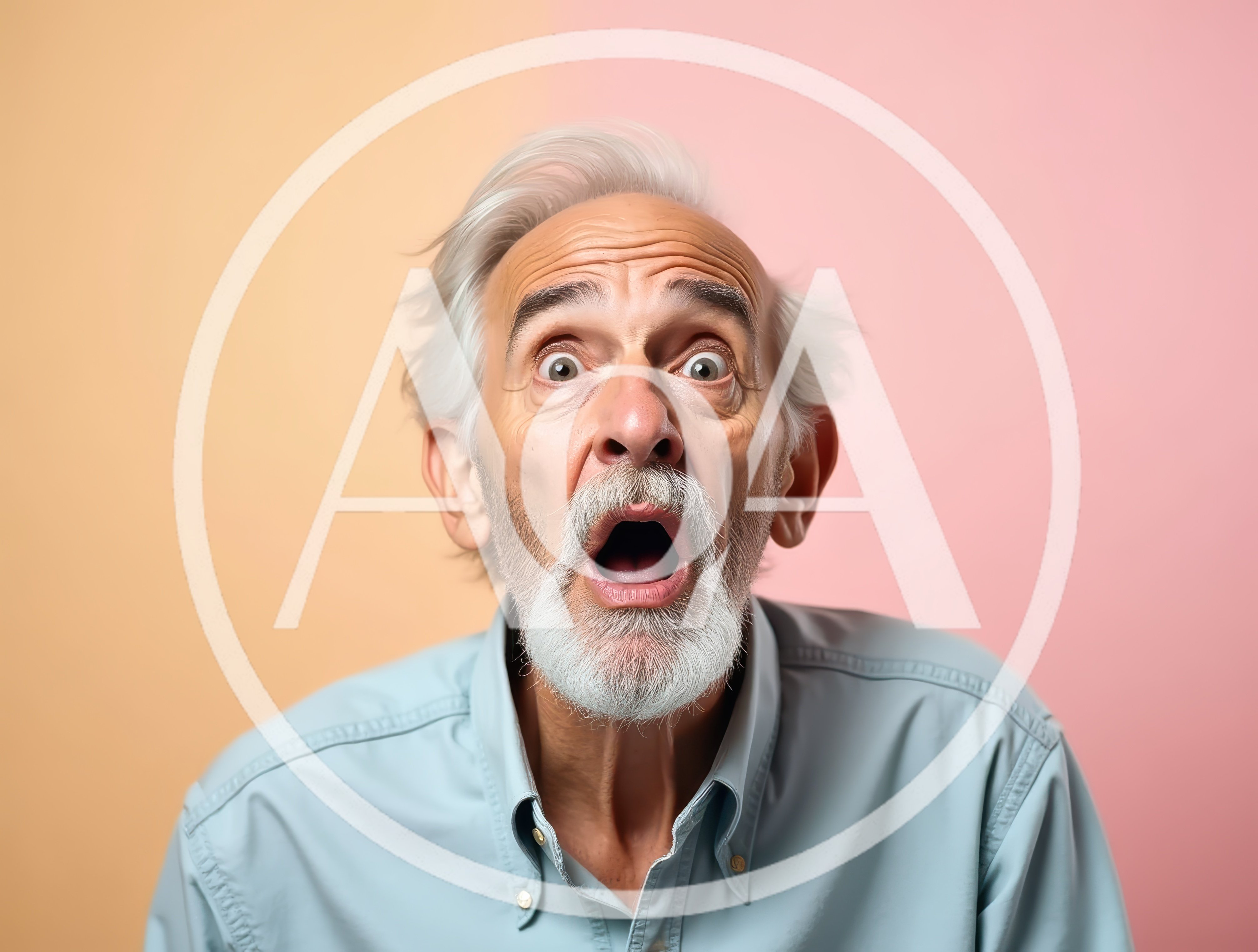 Surprised Senior Man With Open Mouth