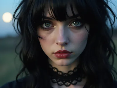 Portrait Of A Young Woman With Dark Hair