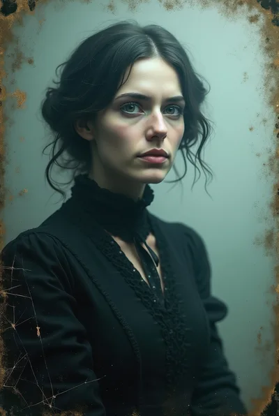 Portrait Of A Victorian Woman In Black Dress