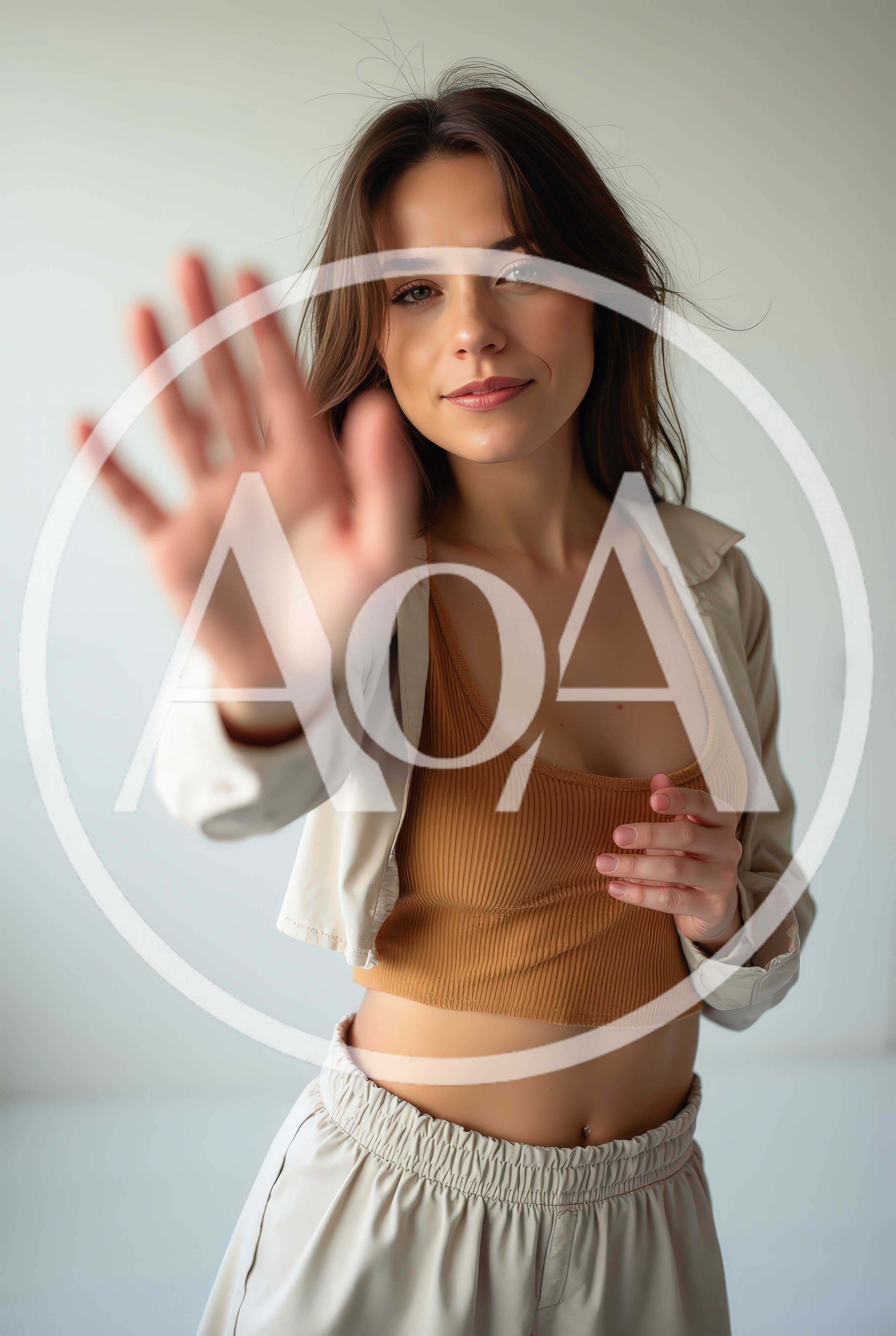 Young Woman Making A Stop Gesture With Her Hand