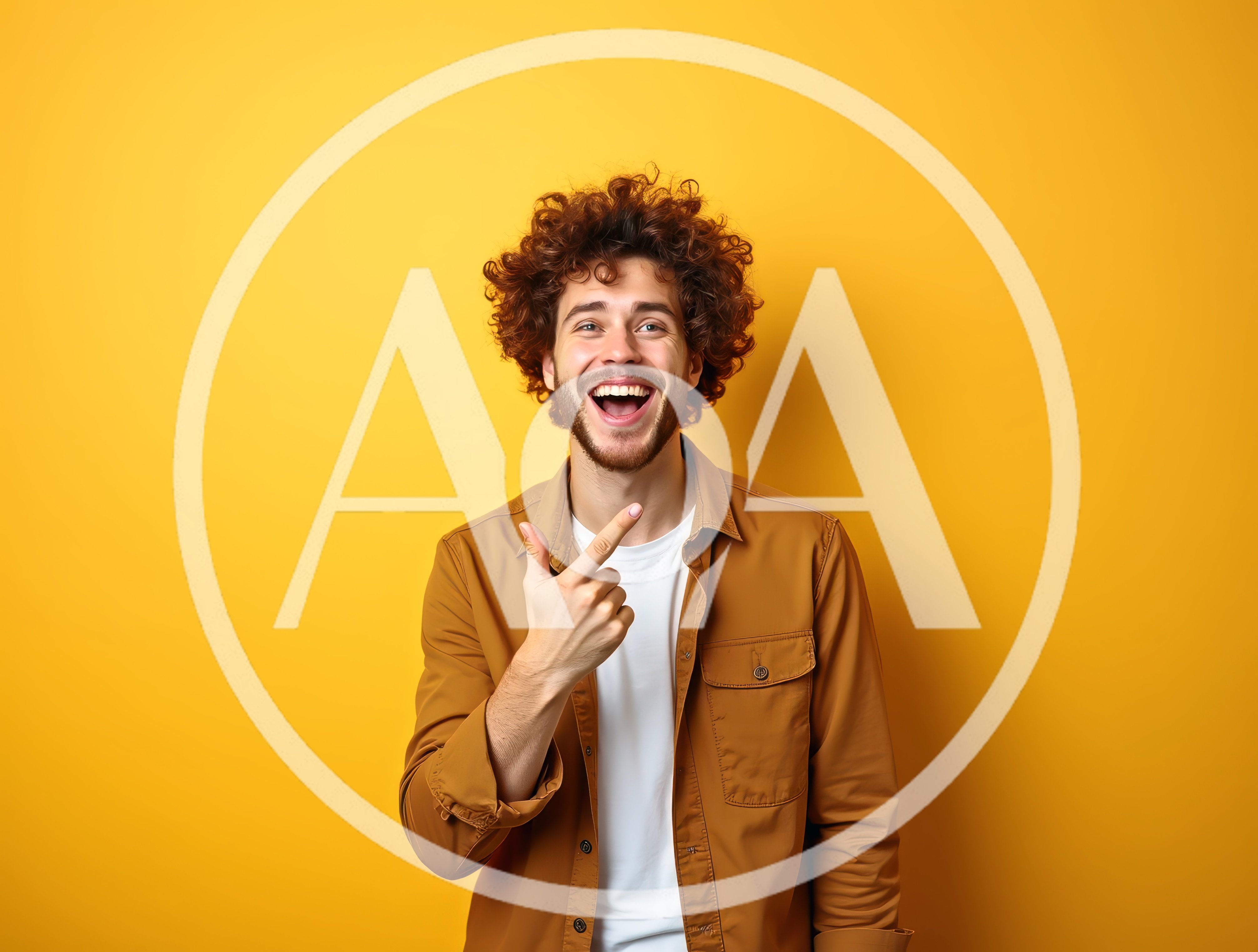 Cheerful Young Man Pointing At Himself Against Yellow Background