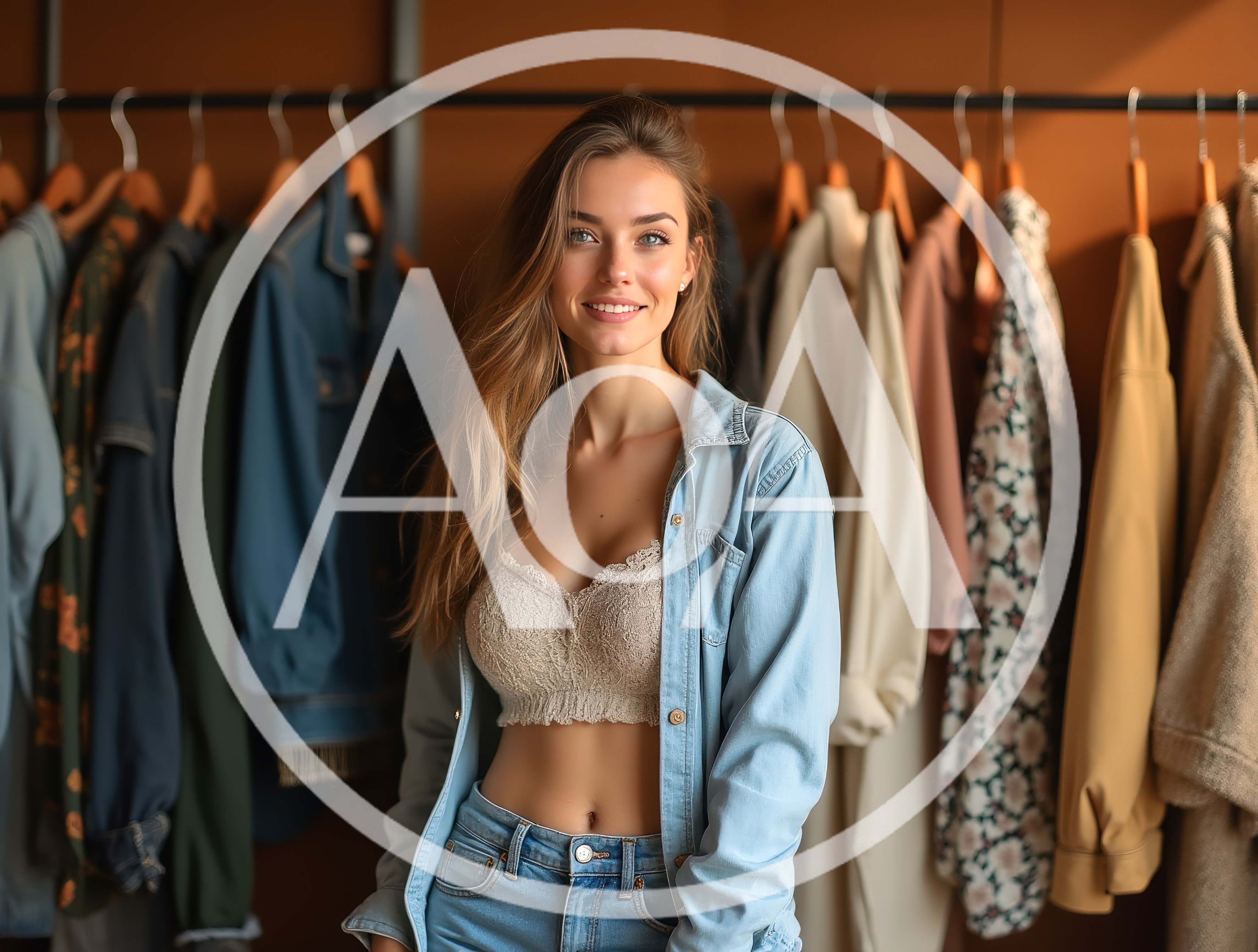 Young Woman Standing In A Clothing Store