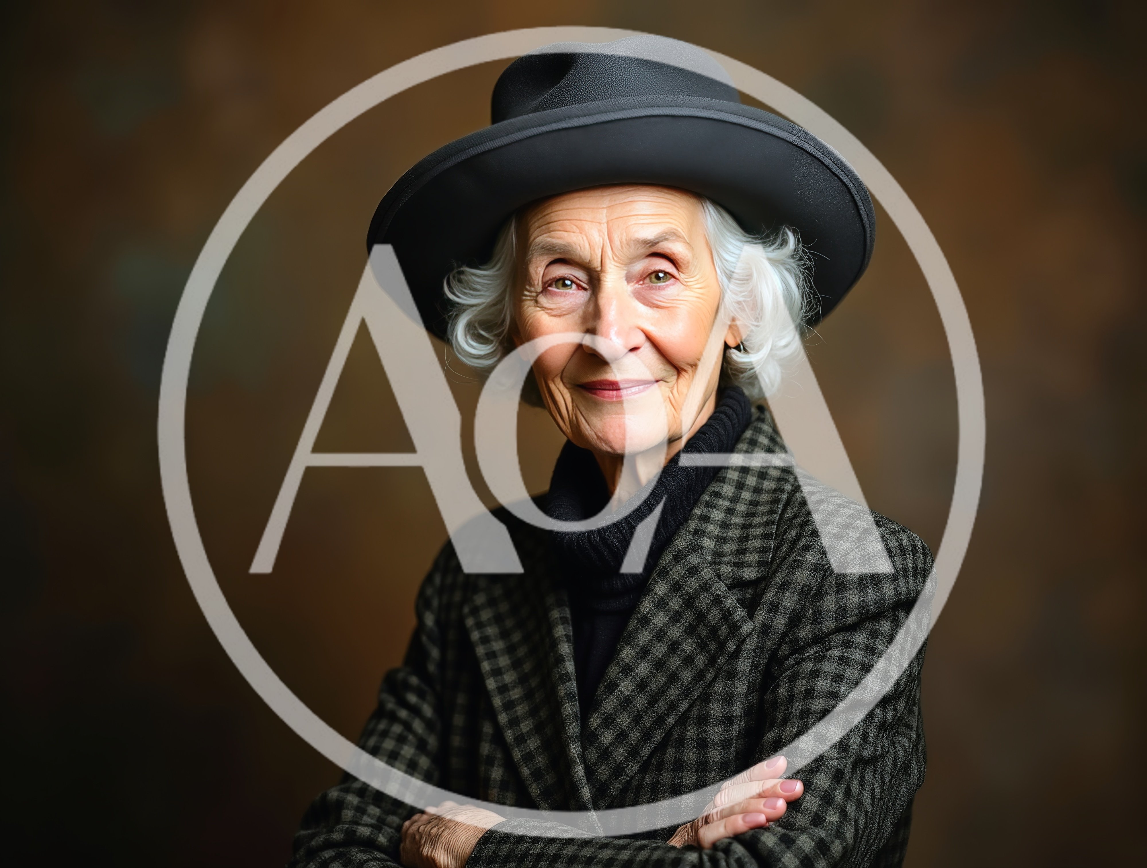Portrait Of An Elegant Elderly Woman In A Hat