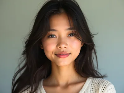 Portrait Of A Young Asian Woman Smiling