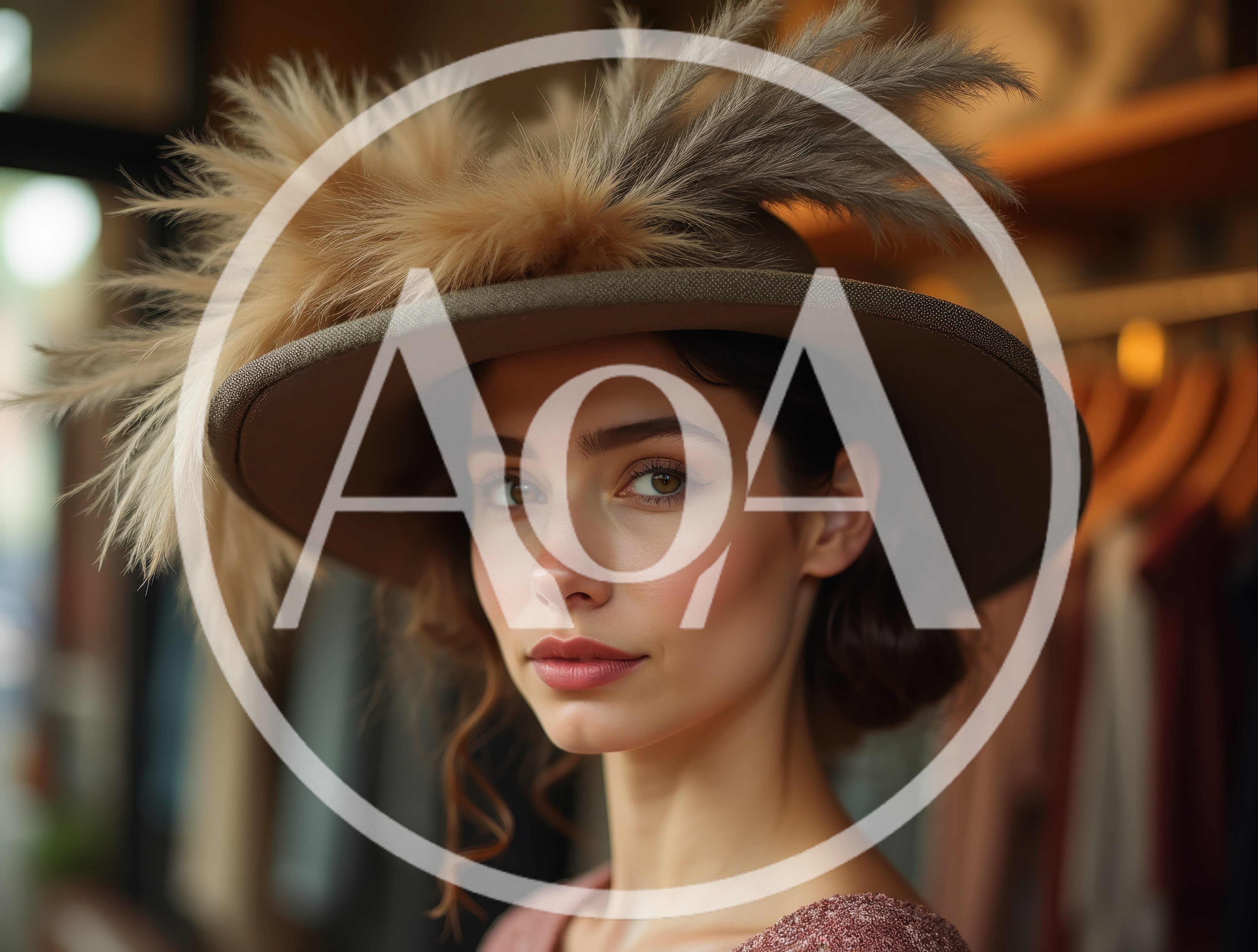 Portrait Of A Young Woman Wearing A Vintage Hat