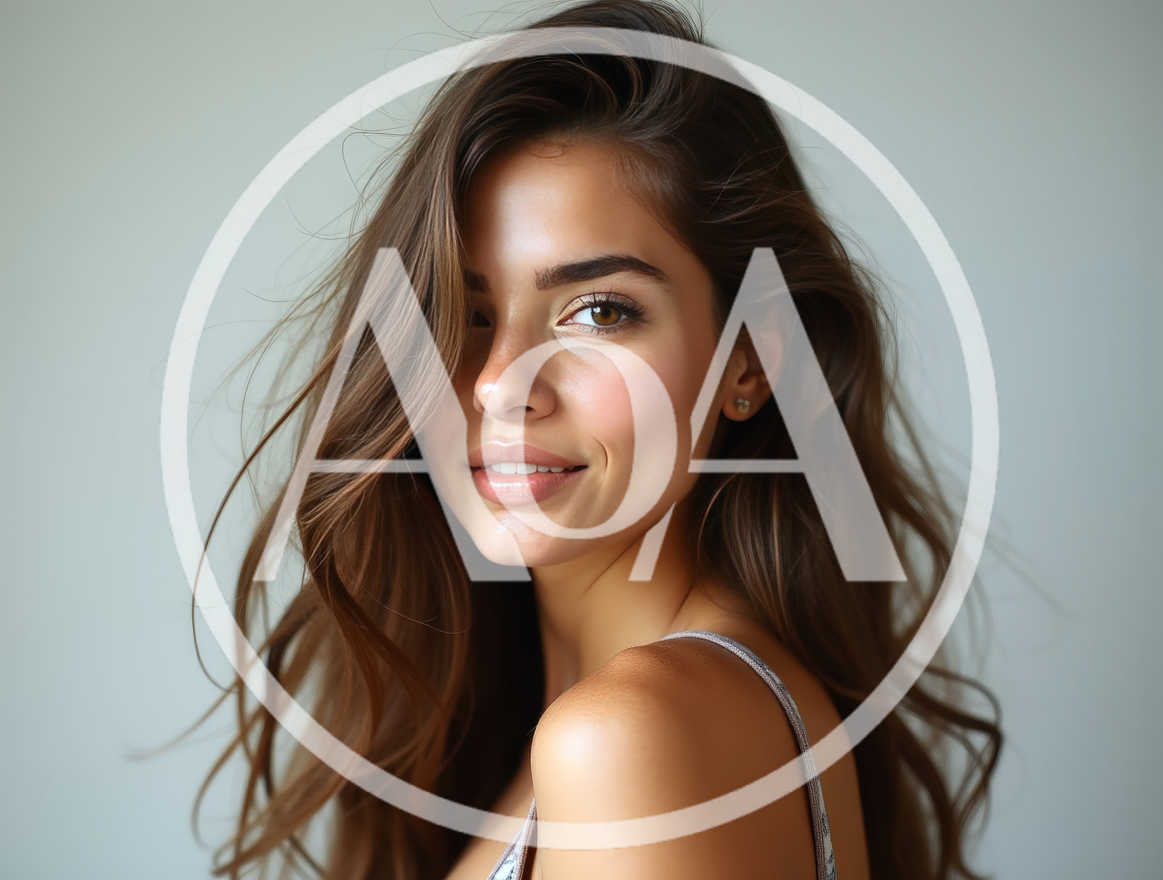 Portrait Of A Beautiful Young Woman With Flowing Hair