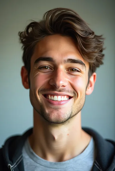Portrait Of A Smiling Young Man With Brown Hair